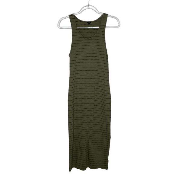 MONROW | Striped Tank Dress in Moss Green Large - Picture 2 of 7